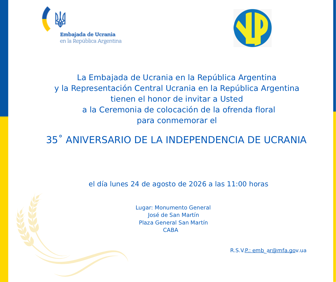 35º ANIVERSARIO DE LA INDEPENDENCIA DE UCRANIA